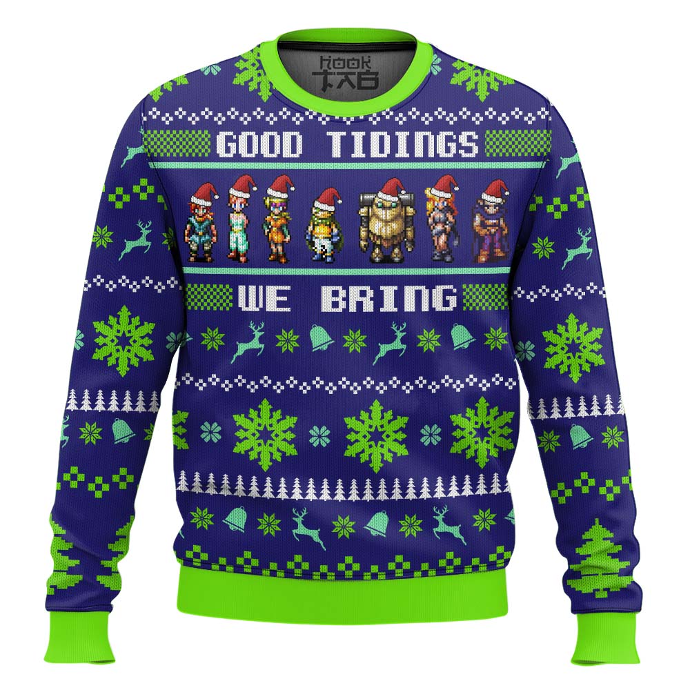Hooktab Good Tidings We Bring Chrono Trigger Ugly Christmas Sweater Hooktab Good Tidings We Bring Chrono Trigger Ugly Christmas Sweater