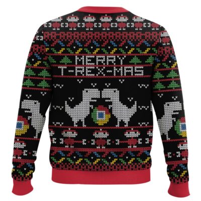 Hooktab Google Chrome Merry T-rex-mas Ugly Christmas Sweater