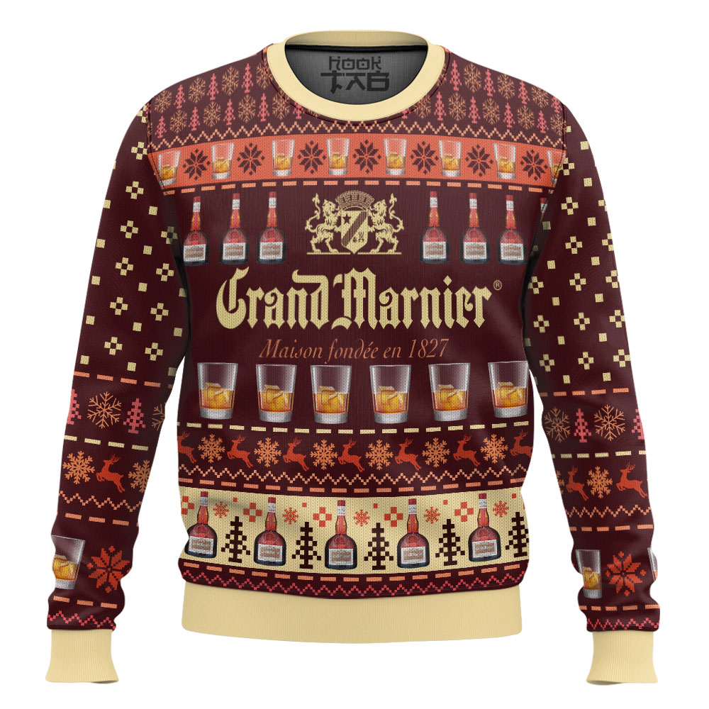 Hooktab Grand Marnier Liqueur Ugly Christmas Sweater Hooktab Grand Marnier Liqueur Ugly Christmas Sweater