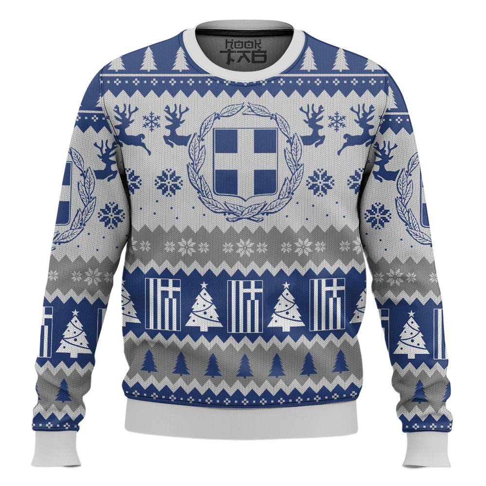 Hooktab Greece Ugly Christmas Sweater Hooktab Greece Ugly Christmas Sweater