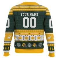 Hooktab Green Bay Packers - Custom Name And Number Ugly Sweater