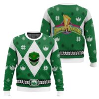Hooktab Green Power Rangers Ugly Christmas Sweater