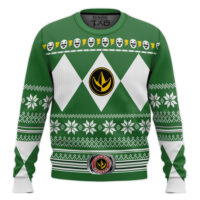Hooktab Green Ranger Mighty Morphin Power Ranger Ugly Christmas Sweater