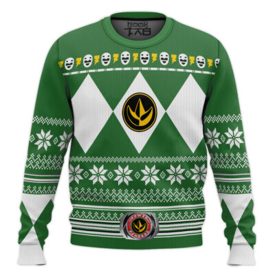 Green Ranger Mighty Morphin Power Ranger Ugly Christmas Sweater
