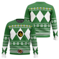 Hooktab Green Ranger Mighty Morphin Power Ranger Ugly Christmas Sweater