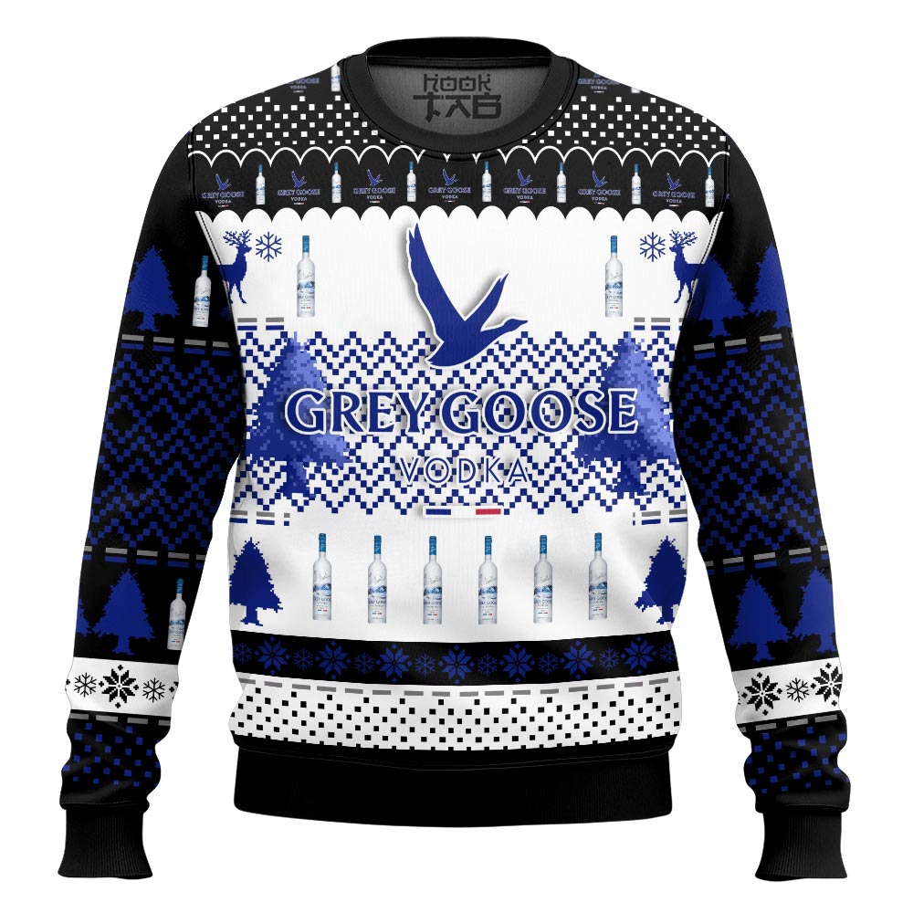 Hooktab Grey Goose Vodka Ugly Christmas Sweater Hooktab Grey Goose Vodka Ugly Christmas Sweater