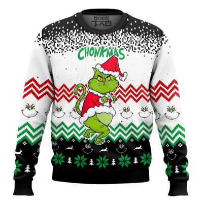 Grinch Cat Chonkmas Ugly Christmas Sweater