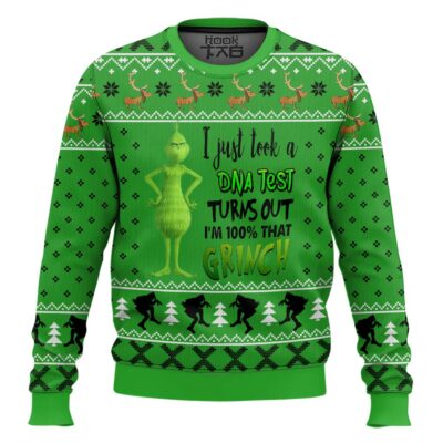 Grinch DNA Test Ugly Christmas Sweater