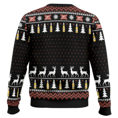 Hooktab Grinch I Will Drink Miller High Life Everywhere Ugly Christmas Sweater
