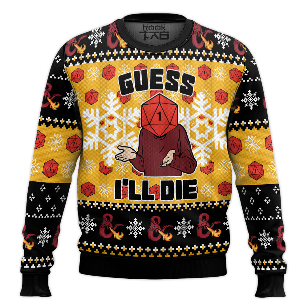 Hooktab Guess I’ll Die Dungeons & Dragons Ugly Christmas Sweater Hooktab Guess I’ll Die Dungeons & Dragons Ugly Christmas Sweater