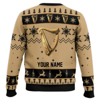 Hooktab Guinness Beer – Custom Name Ugly Christmas Sweater