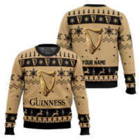 Hooktab Guinness Beer - Custom Name Ugly Christmas Sweater