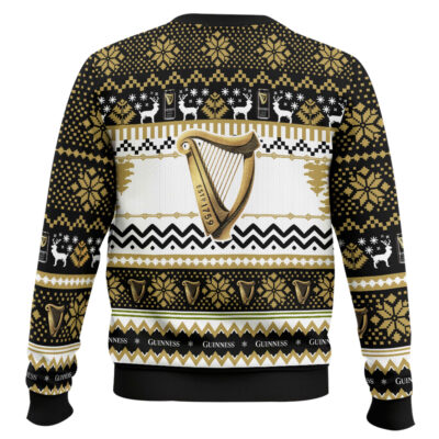 Hooktab Guinness Beer Brian Boru Harp Ugly Christmas Sweater