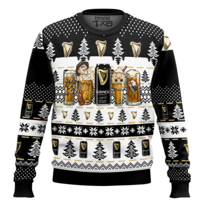 Guinness Beer Horror Drink - Custom Name Ugly Christmas Sweater