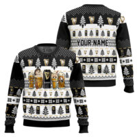 Hooktab Guinness Beer Horror Drink - Custom Name Ugly Christmas Sweater