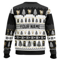 Hooktab Guinness Beer Horror Drink - Custom Name Ugly Christmas Sweater