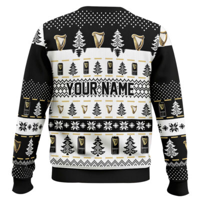 Hooktab Guinness Beer Horror Drink – Custom Name Ugly Christmas Sweater