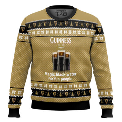 Guinness Beer Magic Black Water Ugly Christmas Sweater