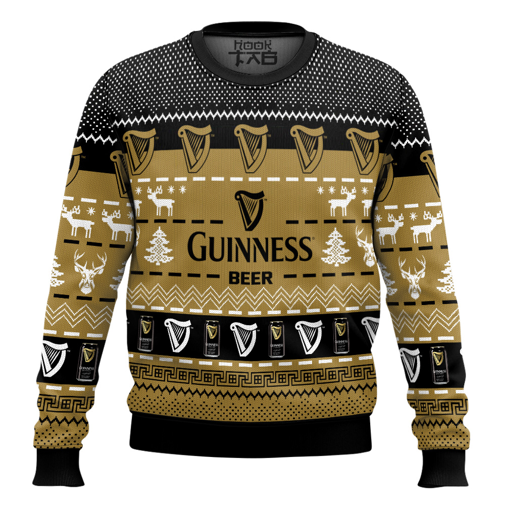 Hooktab Guinness Beer Ugly Christmas Sweater Hooktab Guinness Beer Ugly Christmas Sweater