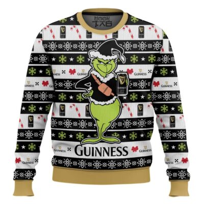 Guinness Magic Black Grinch Ugly Christmas Sweater