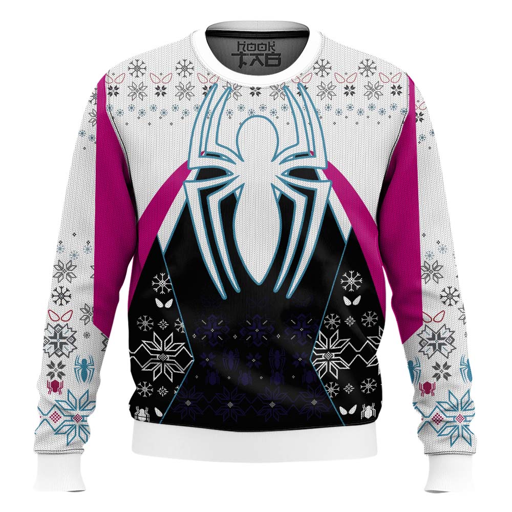 Hooktab Gwen Stacy In To The Spiderverse Ugly Christmas Sweater Hooktab Gwen Stacy In To The Spiderverse Ugly Christmas Sweater