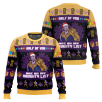 Hooktab Half Of You Are On The Naughty List Thanos Ugly Christmas Sweater