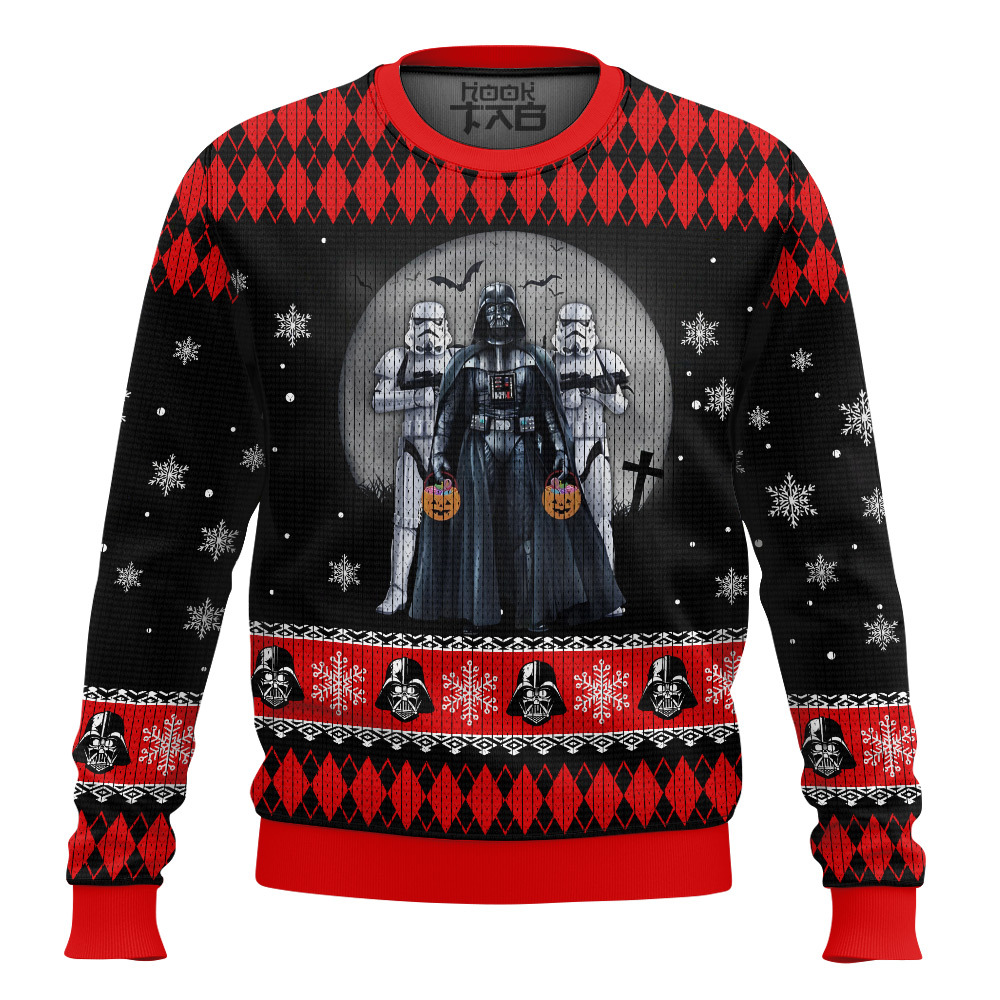 Hooktab Halloween Darth Vader Star Wars Ugly Christmas Sweater Hooktab Halloween Darth Vader Star Wars Ugly Christmas Sweater