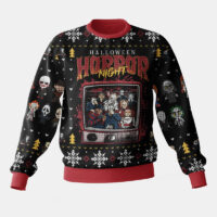 Hooktab Halloween Horror Night Slasher Collection Ugly Christmas Sweater