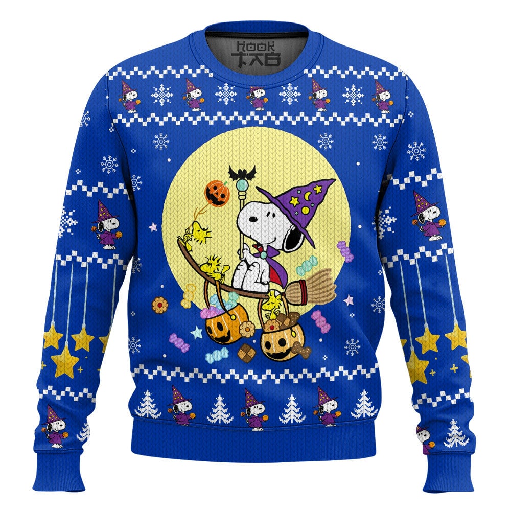 Hooktab Halloween The Charlie Brown and Snoopy Show Ugly Christmas Sweater Hooktab Halloween The Charlie Brown and Snoopy Show Ugly Christmas Sweater