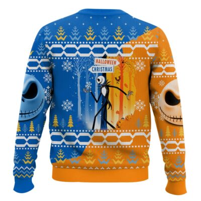Hooktab Halloween To Christmas Jack Skellington Ugly Christmas Sweater