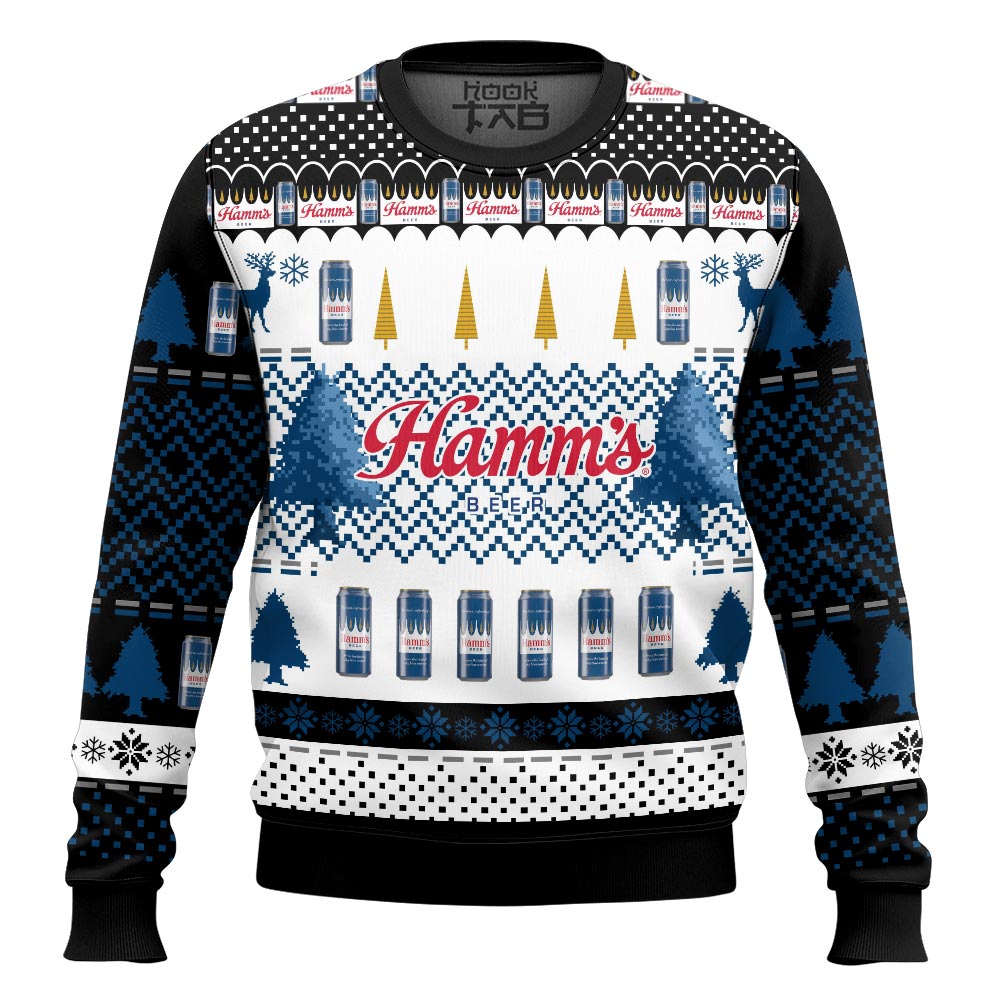 Hooktab Hamm’s Beer Ugly Christmas Sweater Hooktab Hamm’s Beer Ugly Christmas Sweater