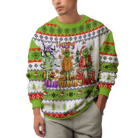 Hooktab Happy Hallothanksmas The Grinch Ugly Christmas Sweater