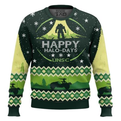 Happy Halo Days Halo Ugly Christmas Sweater