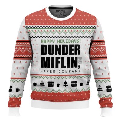 Happy Holidays Dunder Mifflin The Office Ugly Christmas Sweater