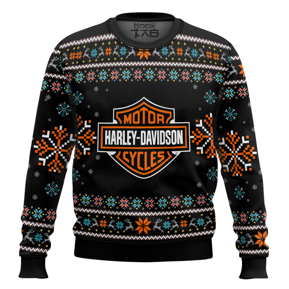 Hooktab Harley Davidson Ugly Christmas Sweater Hooktab Harley Davidson Ugly Christmas Sweater