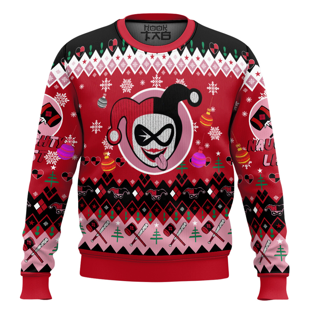 Hooktab Harley Quinn Hey Christmas Puddin! Ugly Christmas Sweater Hooktab Harley Quinn Hey Christmas Puddin! Ugly Christmas Sweater