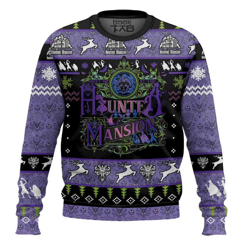 Hooktab Haunted Mansion Ugly Christmas Sweater Hooktab Haunted Mansion Ugly Christmas Sweater