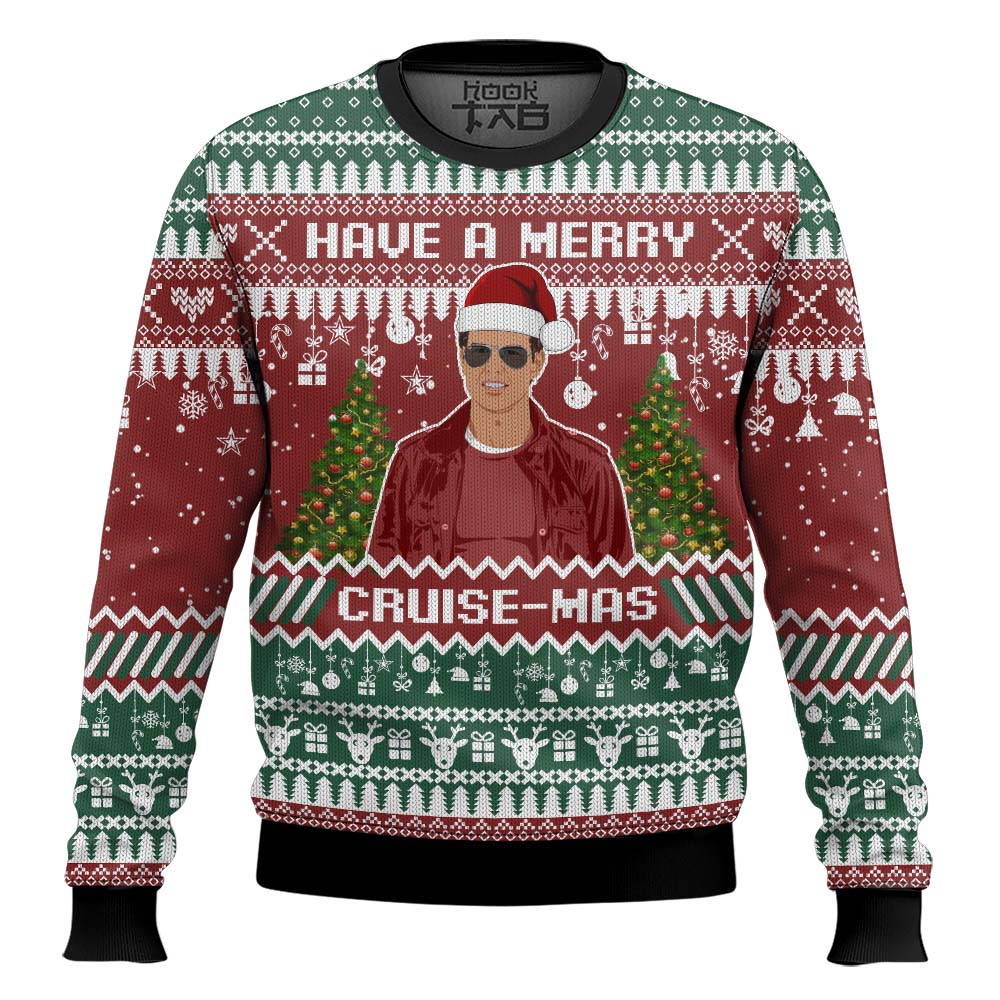 Hooktab Have A Merry Cruise Mas Tom Cruise Ugly Christmas Sweater Hooktab Have A Merry Cruise Mas Tom Cruise Ugly Christmas Sweater
