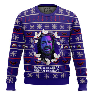 Have A Regular Human Holiday What We Do In The Shadows Ugly Christmas Sweater