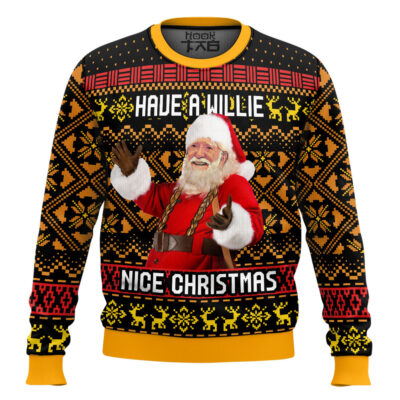 Have A Willie Nice Christmas Willie Nelson Ugly Christmas Sweater