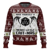 Hooktab Have Yourself A Merry Little Crit-mas Dungeons & Dragons Ugly Christmas Sweater