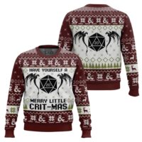 Hooktab Have Yourself A Merry Little Crit-mas Dungeons & Dragons Ugly Christmas Sweater