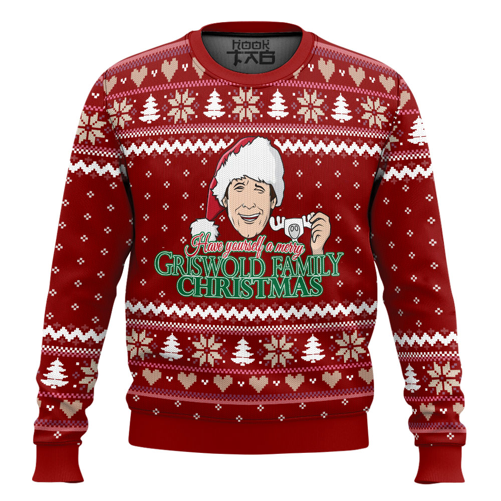 Hooktab Have Yourself A Merry Xmas National Lampoon's Vacation Ugly Christmas Sweater Hooktab Have Yourself A Merry Xmas National Lampoon's Vacation Ugly Christmas Sweater