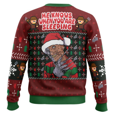 Hooktab He Know When You Are Sleeping Freddy Krueger Ugly Christmas Sweater