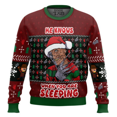 He Know When You Are Sleeping Freddy Krueger Ugly Christmas Sweater