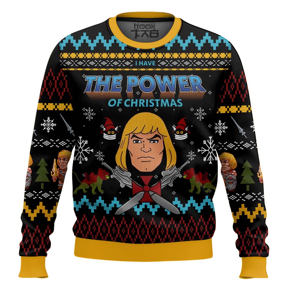 Hooktab He-man The Power Of Christmas Masters Of The Universe Ugly Christmas Sweater Hooktab He-man The Power Of Christmas Masters Of The Universe Ugly Christmas Sweater