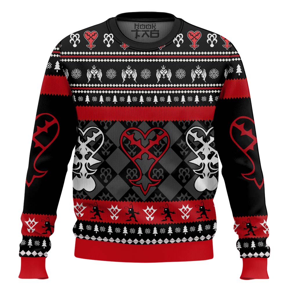 Hooktab Heartless Xmas Kingdom Hearts Ugly Christmas Sweater Hooktab Heartless Xmas Kingdom Hearts Ugly Christmas Sweater