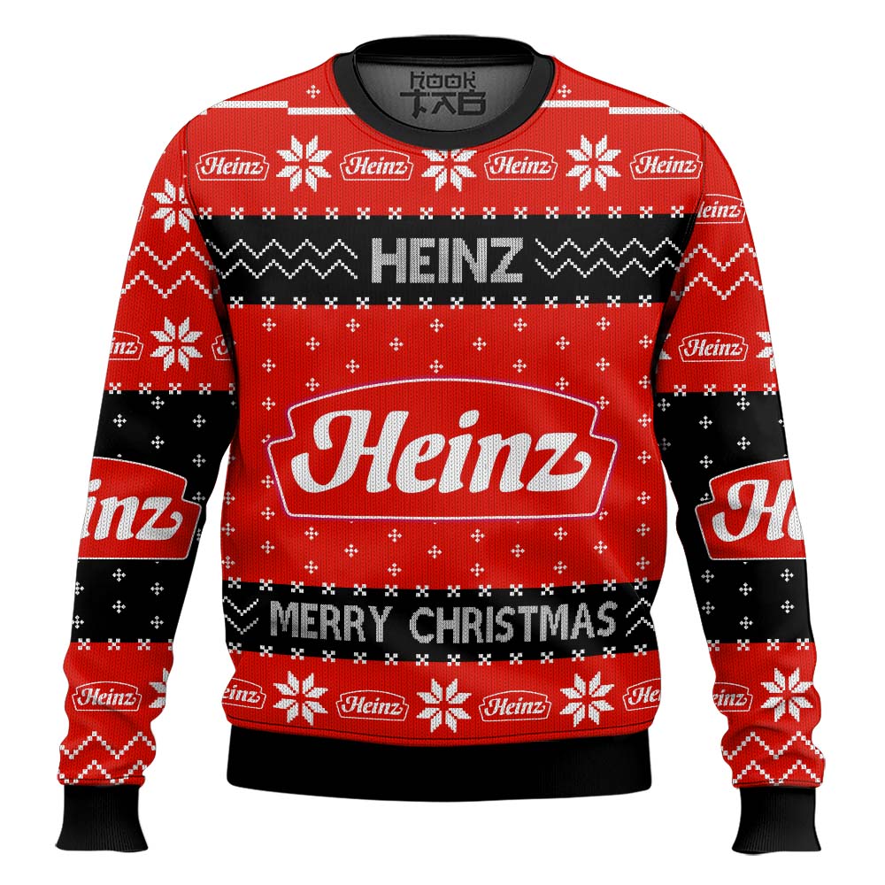 Hooktab Heinz Ketchup Ugly Christmas Sweater Hooktab Heinz Ketchup Ugly Christmas Sweater