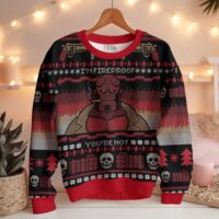 Hooktab Hellboy I'm Fireproof Ugly Christmas Sweater