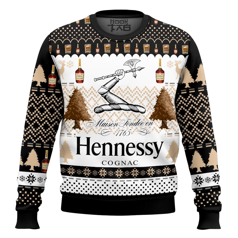 Hooktab Hennessy Very Special Cognac Ugly Christmas Sweater Hooktab Hennessy Very Special Cognac Ugly Christmas Sweater